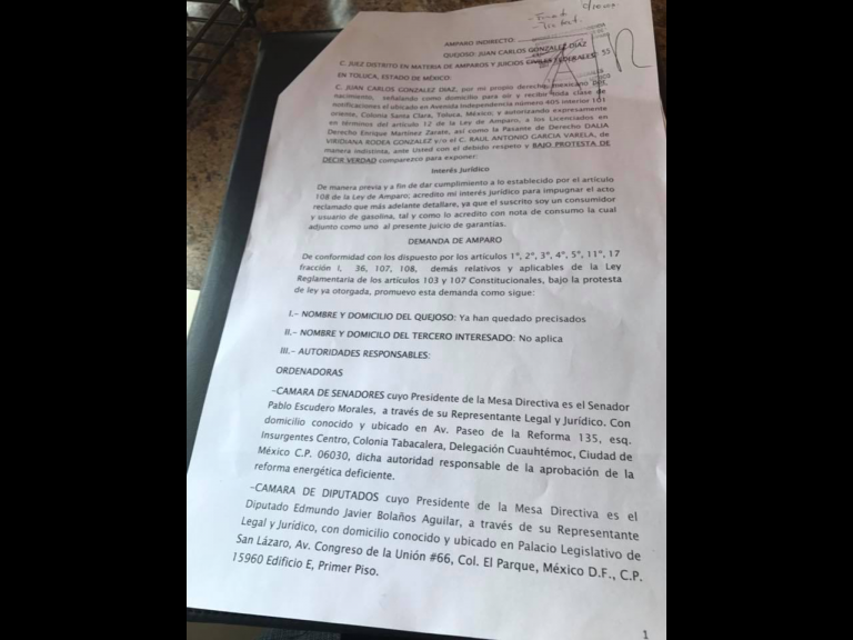 Promueve MORENA defensa legal contra «gasolinazo»