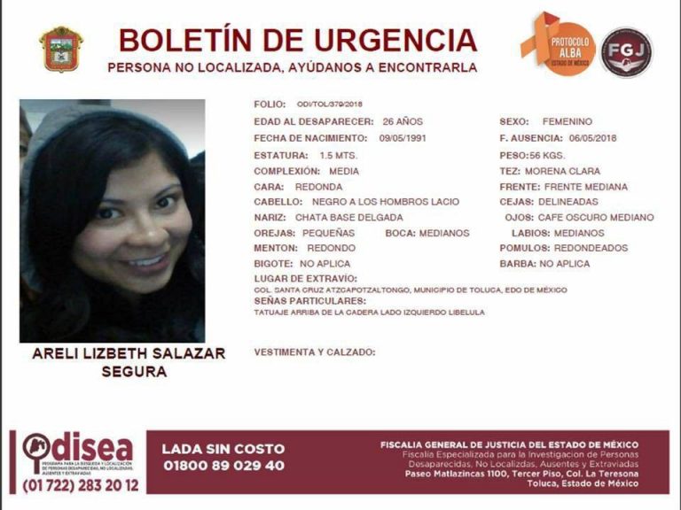 Hallan cadáver de universitaria en Toluca