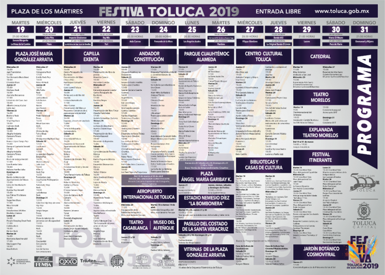 Cuenta regresiva para Festiva 2019 en Toluca