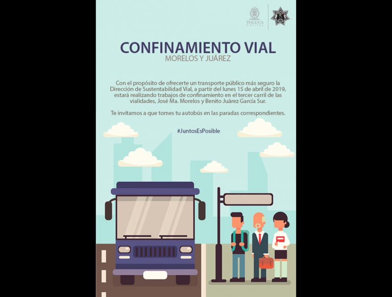 Confina Toluca al transporte público