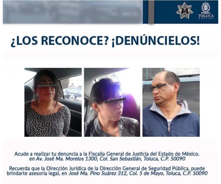 Daban “cristalazos” en Toluca; la policía los atrapa