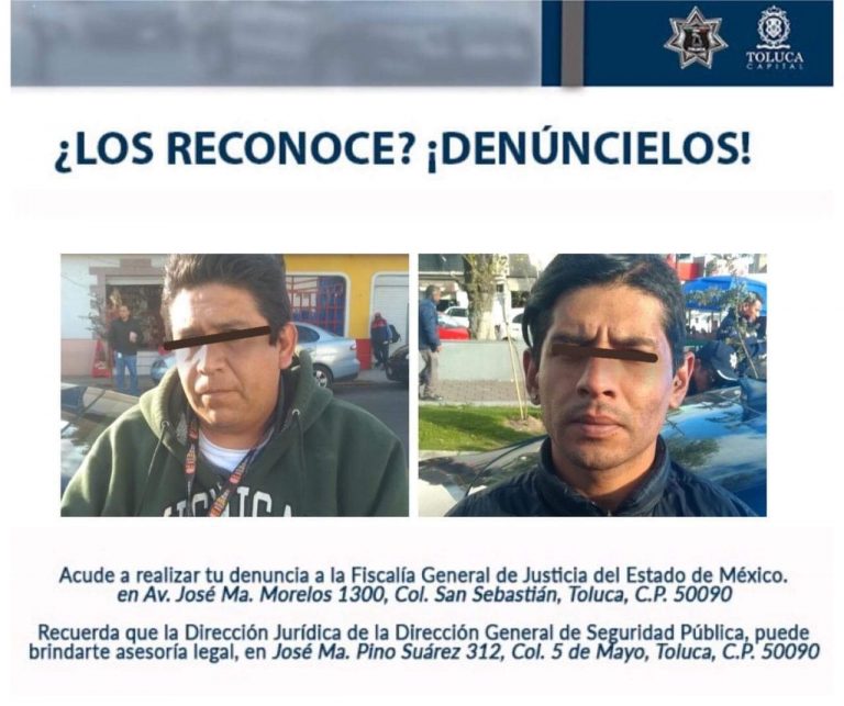 Policías de Toluca detienen a implicados en rapto de mujer