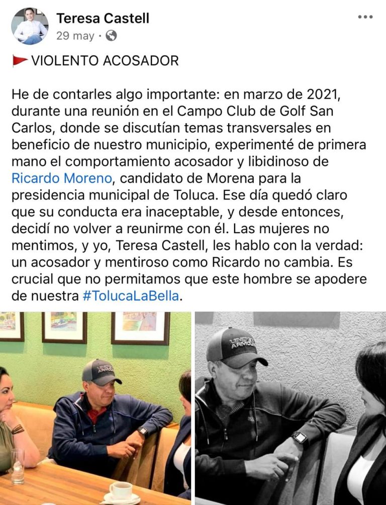 Teresa Castell debe disculpa pública a Ricardo Moreno, sentencia TEEM