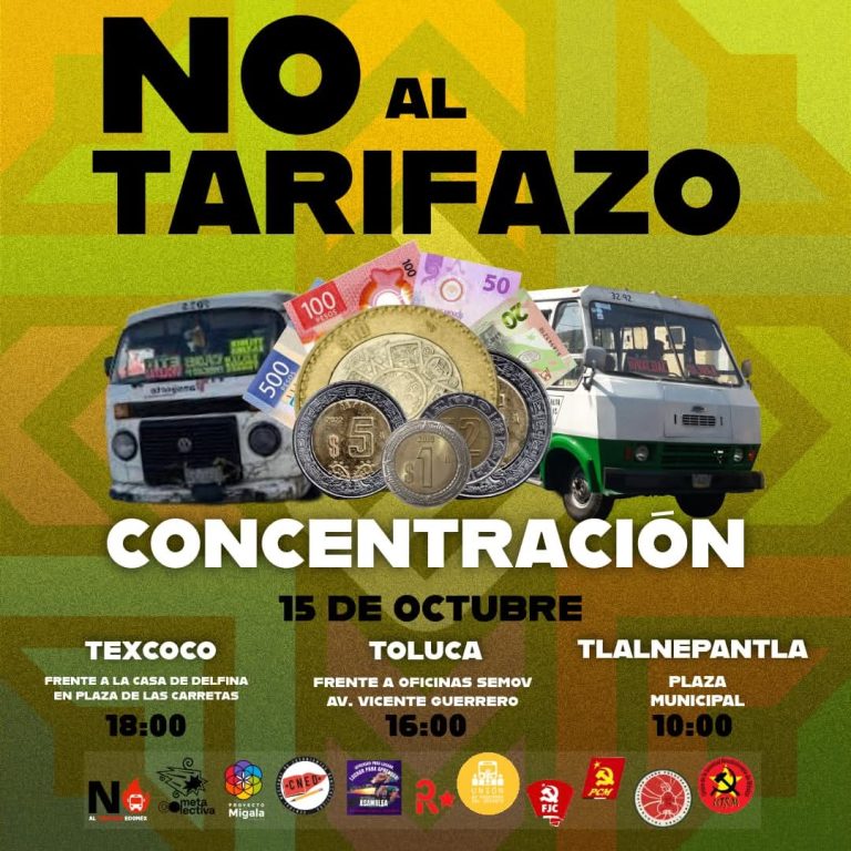 Anuncian movilización contra “Tarifazo” en Edoméx