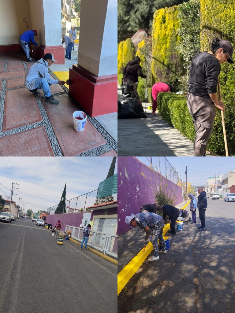 Pintan, limpian y recolectan residuos en escuelas, calles y espacios públicos de Toluca