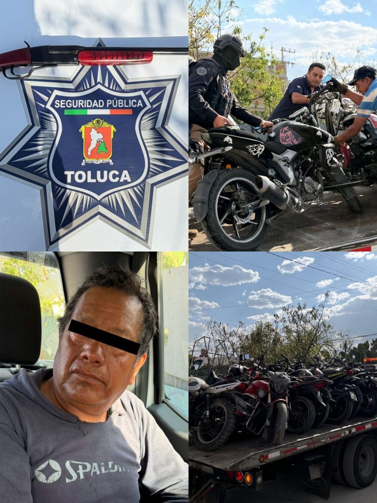 Desmantelan presunto taller para desarme y aseguran 32 motos en Toluca